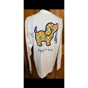Puppie Love Long Sleeve White Shirt